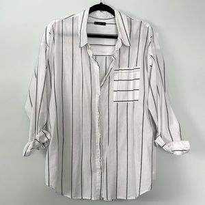 Cotton On white striped linen button down